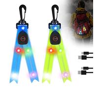 Lot de 2 cartables clignotants LED - Rechargeable par USB - Réflecteurs clignotants - Pour cartable, sac à dos, randonnée