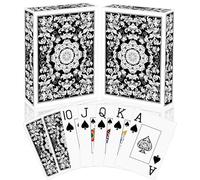 Lot de 2 cartes à jouer professionnelles, jeu de cartes de poker Jumbo Index à grand imprimé pour adultes et personnes âgées, jeux de cartes pour famille, fête, casino magique (noir)