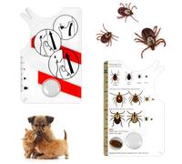 Lot de 2 cartes à tiques avec loupe, carte à tiques humaines, convient pour chiens et chats à la maison, élimine rapidement et en douceur les tiques des animaux domestiques ou des humains