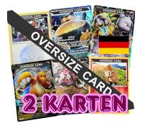 Lot de 2 cartes allemandes à collectionner Pokémon XXL Jumbo Grandes cartes V/VMAX/Holo/EX/GX/Jumbo Oversized