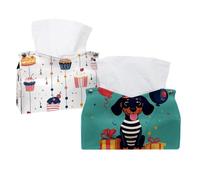 Lot de 2 cartes d'anniversaire avec support amusant en tissu teckel, 19 x 12,7 x 15 cm