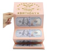 Lot de 2 cartes d'anniversaire pour argent liquide, enveloppes de vœux pliables, cartes d'anniversaire créatives, portables et réutilisables, pour, adolescents et adultes