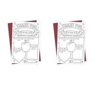 Lot de 2 cartes de remerciement amusantes pour enseignant - Cadeaux d'appréciation vierges de la part des étudiants, avec enveloppes - Parfait pour la semaine d'appréciation des enseignants et la fin