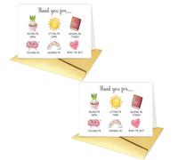 Lot de 2 cartes de remerciement pour enseignant, « Thank You for Helping Me Grow » - Cadeau de remerciement pour les enseignants, parfait pour la fin de l'année, l'obtention d'un diplôme et la semaine