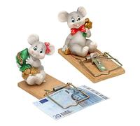 Lot de 2 Cartes en Forme de Souris sur piège à Souris - 4 x 10 x 6 cm.