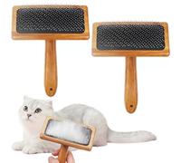 Lot de 2 cartes en laine pour poils d'animaux et travaux manuels, brosses de feutrage en acier inoxydable avec poignée en bambou, durables et faciles à utiliser, parfaites pour le toilettage des