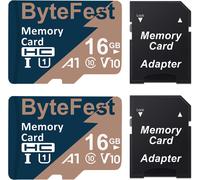 Lot De 2 Cartes Mémoire Mic Rosd 16 Go + 2 Adaptateurs, Uhs-I U1 Tf Card Jusqu'À 80 Mo/S, A1 C10 V10 Fhd Vidéo, Pour Caméra De Sport/Surveillance/Dash Cam/Téléphone Portable[MEM8291322]