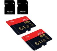 Lot De 2 Cartes Mémoire Micro Sd 64 Go Classe 10 Avec Adaptateur Sd Haute Vitesse Pour Tablette, Appareil Photo, Drone-Mademoiselle Gabrielle