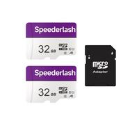 Lot de 2 cartes mémoire micro SDXC 32 Go Speederlash Camera Plus carte TF avec adaptateur, vitesse de lecture jusqu'à 90 Mo/s, support vidéo 4K UHD et 5K, classé U1 V30 A1, étanche, pour caméra de