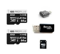 Lot de 2 cartes mémoire microSDXC GO PROPLUS 64 Go - Classe 10 U3 A1 V30, vitesse de lecture de 100 Mo/s + lecteur de cartes en bonus de 10 $ pour iPhone iOS et lecteurs de cartes USB avec adaptateur