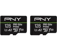 Lot De 2 Cartes Microsdxc 128Gb Pro Elite Prime Class 10 U3 V30 A2 + Adaptateur Sd - Jusqu'À 200Mb/S, Class 10, U3, V30, A2, 4K Uhd, Full Hd, Uhs-I