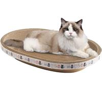 Lot de 2 cartons à gratter pour Chat, ovales, Ronds, griffoirs, Protection des Meubles, canapé, lit pour Chat, Meubles à griffer pour canapé, Jouets d'entraînement