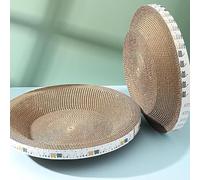 Lot de 2 cartons à gratter pour Chat, ovales, Ronds, griffoirs, Protection des Meubles, canapé, lit pour Chat, Meubles à griffer pour canapé, Jouets d'entraînement (40CM)