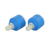 Lot de 2 cartouches à disque en céramique de rechange de 40 mm pour robinet mitigeur et valve de douche, insert cascade en plastique bleu et céramique pour baignoire, évier, bidet compatible avec