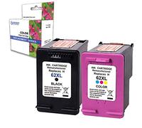 Lot de 2 cartouches compatibles avec HP 62 XL noir + couleur imprimante jet 5640 5600 5644 7600