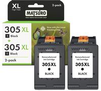 Lot De 2 Cartouches D'Encre 305Xl Compatibles Avec Hp Deskjet 1110 2130 3630, Envy 4520 4521 4500, Officejet 3830 4650 4651 - Haute Capacité - Environ 650 Pages[ENC945475]