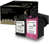 Lot de 2 Cartouches d'encre Compatible avec HP 302XL Cartouch 302 pour HP Deskjet 2130 2132 3630 3633 3639 3830 HP Envy 4512 4516 4520 4522 4523 4525 Officejet 3830 3832 3835 4652 4654 4656 5230