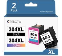 Lot de 2 Cartouches d'encre compatibles 304 pour HP 304XL 304 XL Haut rendement (Noir et Couleur) pour Ordinateur de Bureau 2620 2625 2630 2635 2655 3700 3720 3755 Envy 5010 5020 50522 5055