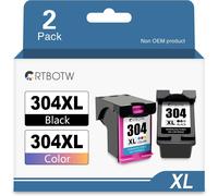 Lot de 2 Cartouches d'encre compatibles 304 pour HP 304XL 304 XL Haut rendement (Noir et Couleur) pour Ordinateur de Bureau 2620 2625 2630 2635 2655 3700 3720 3755 Envy 5010 5020 50522 5055