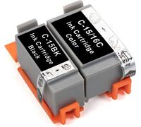 Lot De 2 Cartouches D'Encre Compatibles Canon Bci-15 Bci-16 C-15 Bubble Jet I70 I80 Pixma Ip90 Ip90V Mini220 Selphy Ds700 Ds810