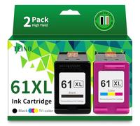 Lot de 2 cartouches d'encre de rechange 61XL 61XL pour imprimantes HP Envy 4500 5530 4502 Officejet 4630 Deskjet 2540 3510 Ink 61