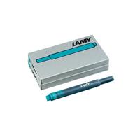 Lot de 2 cartouches d'encre LAMY T10 à grande capacité - compatibles avec tous les modèles de stylos plume Lamy - Contenance : 1,25 ml/cartouche - 5 pièces par paquet - Couleur de l'encre : turquoise