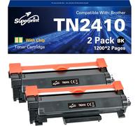Lot De 2 Cartouches D'Encre Tn2410 - Noir - Avec Puce - Compatible Avec Brother Hl-L2350Dn Hl-L2370Dn Dcp-L2510D Dcp-L2530Dw Mfc-L2710Dn Mfc-L2750Dw Tn-2420 Tn-2410[ENC941304]