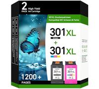 Lot de 2 cartouches d'encre XL de rechange pour HP 301, 301XL noir et couleur, compatibles avec les imprimantes HP301 Envy 4500 5530 5534 DeskJet 2544 2549 OfficeJet 2620 4630 4632
