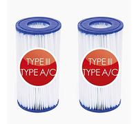 Lot de 2 cartouches filtrantes de rechange type A/C, type III, pour Intex 29000E/59900E, pour Bestway 58012, pour piscine hors sol