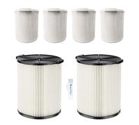 Lot de 2 cartouches filtrantes de rechange VF4000 72947 compatibles avec la plupart des aspirateurs humides/secs de 15 litres et plus grands et 4 couvercles de filtre réutilisables pour garder les