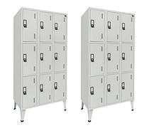 Lot de 2 casiers triple métallique 9 portes 1900 x 900 x 500 mm Standard