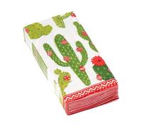 Lot de 2 Caspari Sac à main Poche papier Mouchoirs - Mouchoirs - Ivoire Merry - Cactus de Noël