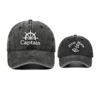 Lot de 2 casquettes de baseball brodées assorties pour capitaine et premier maté