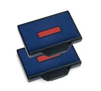 Lot de 2 cassettes d'encre bleue/rouge 6/56 - Encre pour tampons Trodat Professional Line 5117, 5204, 5206, 5460-L, 5465, 5558-PL, 55510-PL et 5466PL-Encre à base d'eau-Empreinte nette-Recharge idéale