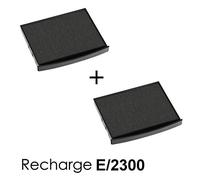 Lot de 2 Cassettes d'encre E/2300 recharge pour tampon COLOP Classic Line 2300 Noir