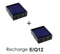 Lot de 2 Cassettes d'encre E/Q12 recharge pour tampon COLOP Printer Q12 Bleu