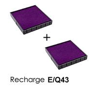 Lot de 2 Cassettes d'encre E/Q43 recharge pour tampon COLOP Printer Q43 Violet