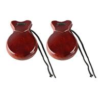 Lot de 2 castanets espagnols avec corde - Castanets traditionnels de flamenco - En bois - Instrument de musique - Facile à jouer - Instrument de percussion manuel pour débutants et professionnels