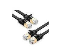 Lot de 2 Cat 7 Plat Câble Ethernet Réseau RJ45 10Gbps 600MHz UFTP 8P8C, 2m