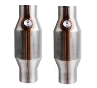 Lot de 2 catalyseurs catalytiques universels de 2,5 pouces en acier inoxydable à haut débit 425250 Échappement catalytique