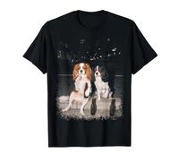 Lot de 2 Cavaliers à Fumer King Charles Spaniel pour Chiens Buvant de la bière T-Shirt