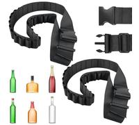 Lot de 2 ceintures à cartouches, à 27 trous, en nylon, à liqueur et à coque, avec bandoulière réglable, pour carnaval, enterrement de vie de jeune fille