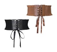 Lot De 2 Ceintures À Lacets, Ceinture Élastique, Ceinture Décorative À La Mode, Ceinture Large Pour Femmes, Accessoires Vestimentaires