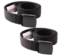 Lot de 2 ceintures avec compartiment secret pour homme pour voyage, sports de plein air, vie quotidienne, aventure, cachette d'argent, Noir , Taille unique, Simple