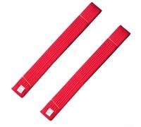 Lot de 2 ceintures de classement colorées pour arts martiaux - En coton solide - Couleurs vives - Rouge, jaune, blanc, noir, 280 cm de long - Pour adultes (rouge)