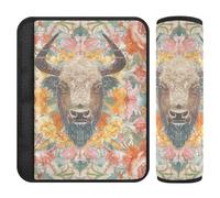 Lot de 2 ceintures de sécurité avec motif floral de bison américain pour sac funda para cinturón de carro