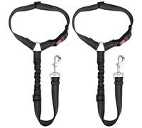 Lot de 2 ceintures de sécurité de voiture pour chien pour VW Atlas 2017-2025, lot de 2 harnais rétractables, réglables pour ceinture de sécurité pour chien, se fixe à l'appuie-tête du véhicule