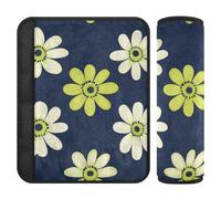 Lot de 2 ceintures de sécurité marguerites vert citron bleu marine pour femme Stop ceinture de sécurité coupe dans le cou pour auto forro para cinturon de seguridad