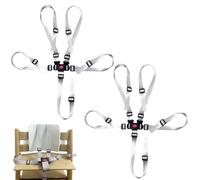 Lot de 2 ceintures de sécurité pour chaise haute - Sangle à 5 points - Compatible avec Stokke Tripp Trapp Trapp - Ceinture de sécurité évolutive pour accessoires de poussette - Poussette - Accessoires