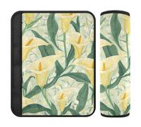 Lot de 2 ceintures de sécurité vintage jaunes de lys calla pour femme - Ceinture de sécurité coupée dans le cou pour SUV forro para cinturon de seguridad